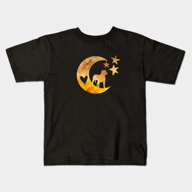 Staffordshire Terrier, amStaff, Staffy, Moon, Stars, Art Kids T-Shirt by BittenByErmines